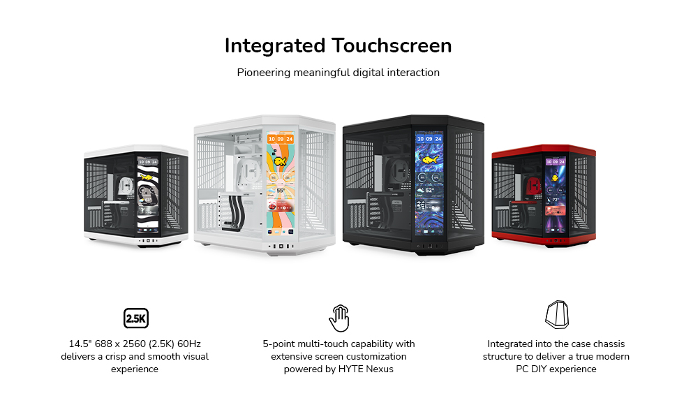 New HYTE Y70 Touch Infinite ATC PC case has a new integrated LCD touch screen with 2.5K resolution a