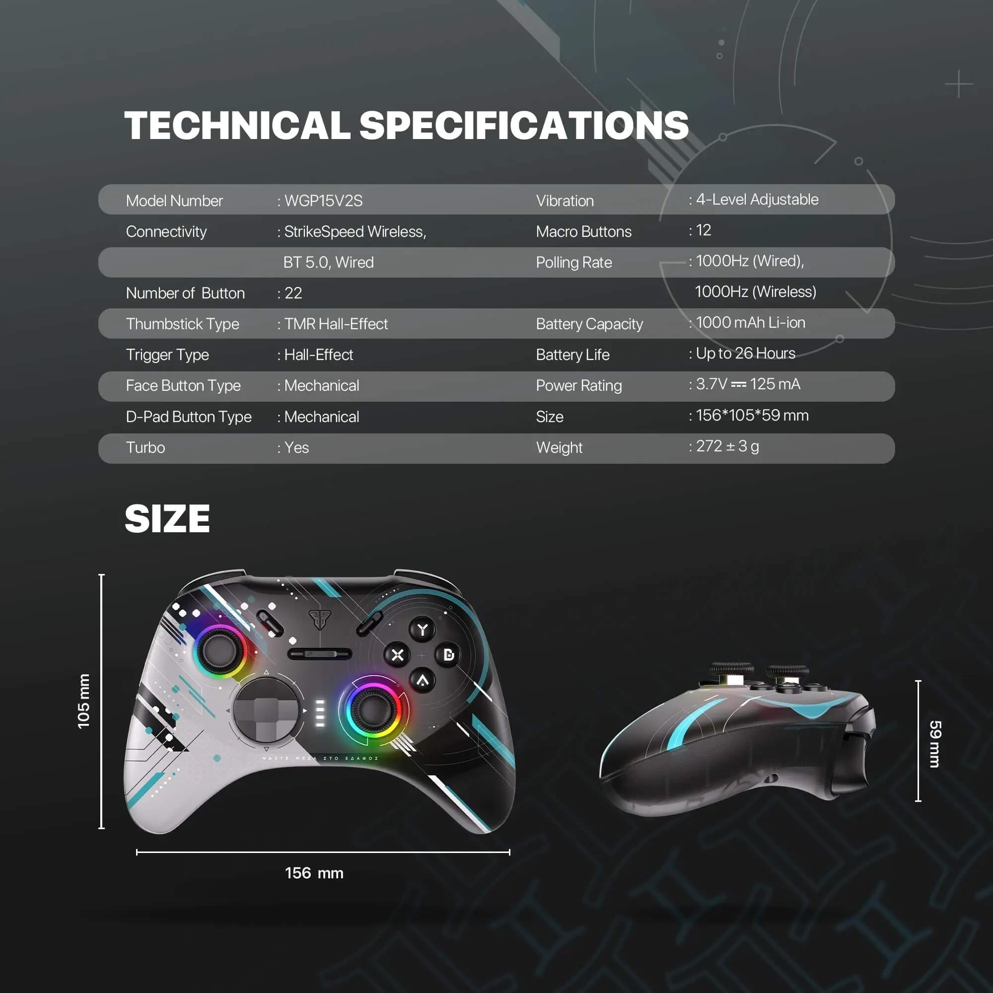 FANTECH EOS PRO II WGP15 V2 GAMEPAD GEMINUS BLACK