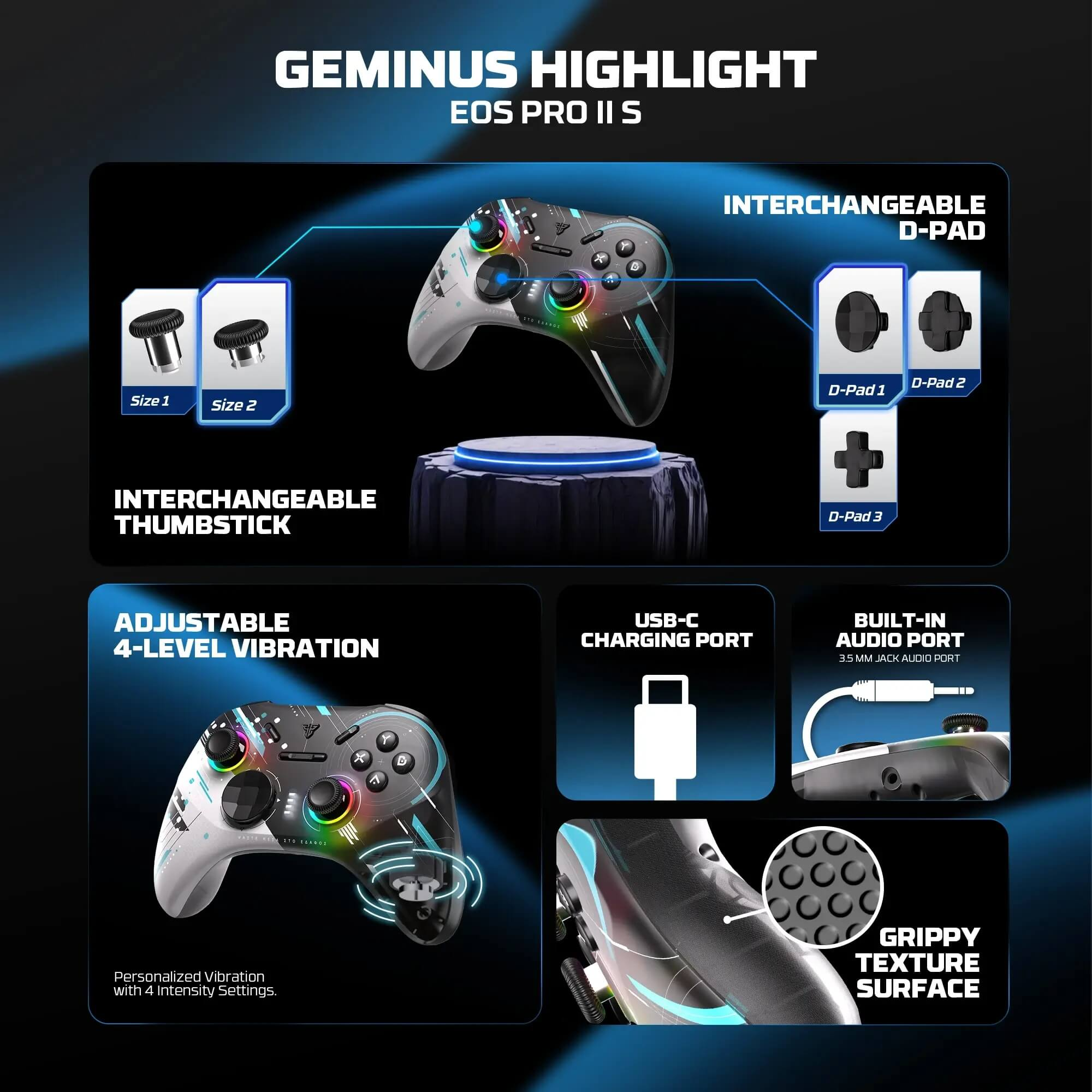 FANTECH EOS PRO II WGP15 V2 GAMEPAD GEMINUS BLACK