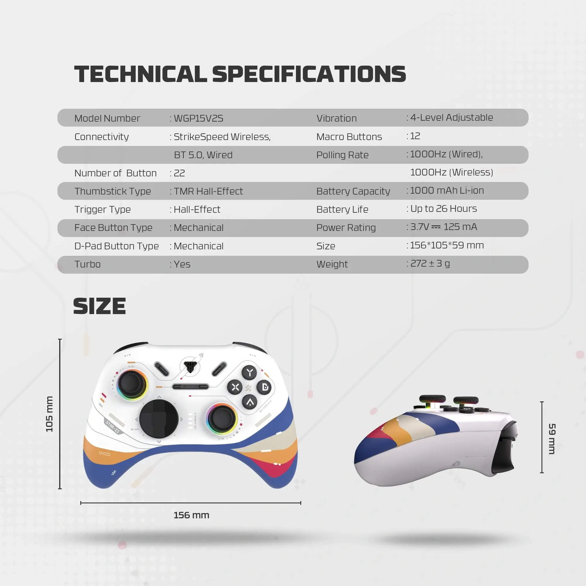 FANTECH EOS PRO II WGP15 V2 STAR TO WHITE GAMEPAD