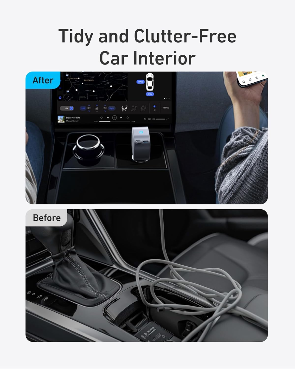 Anker Nano 75W Fast Car Charger with Retractable Cable Gray Anker Nano 75W Fast Car Charger with Retractable Cable Gray