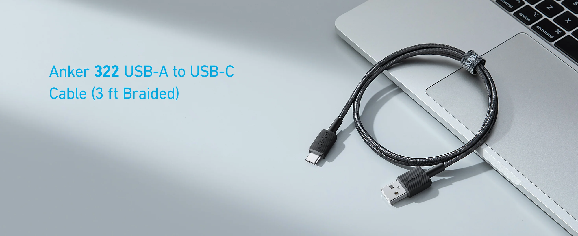 Anker 322 PowerLine USB A to USB C Fast Charging 3ft/0.9m Cable A81H5