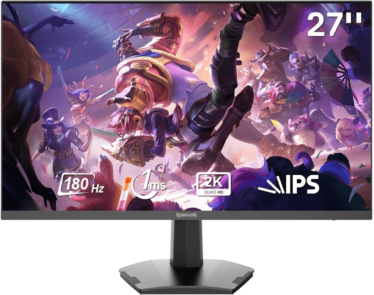 Redragon OPAL GM27X5QIPS 27-inch QHD(2560 x 1440), 180Hz Refresh Rate, 1ms MPRT, IPS Panel Gaming Monitor with AMD FreeSync