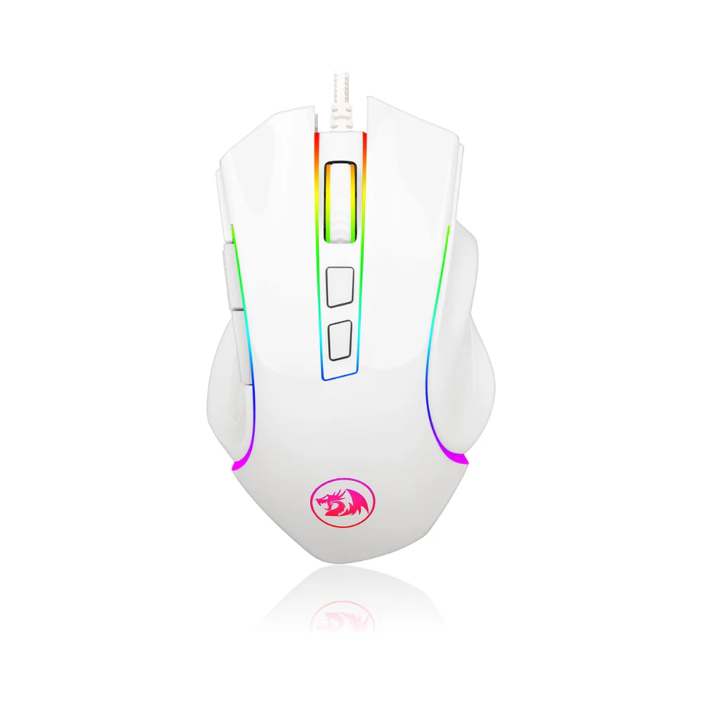 Redragon M602 Gaming Mouse, Ergonomic RGB Gaming Mouse Wired with 7200 Adjustable DPI [White]High-precision SensorErgonomic DesignMechanical Micro SwitchDurability Refined Process