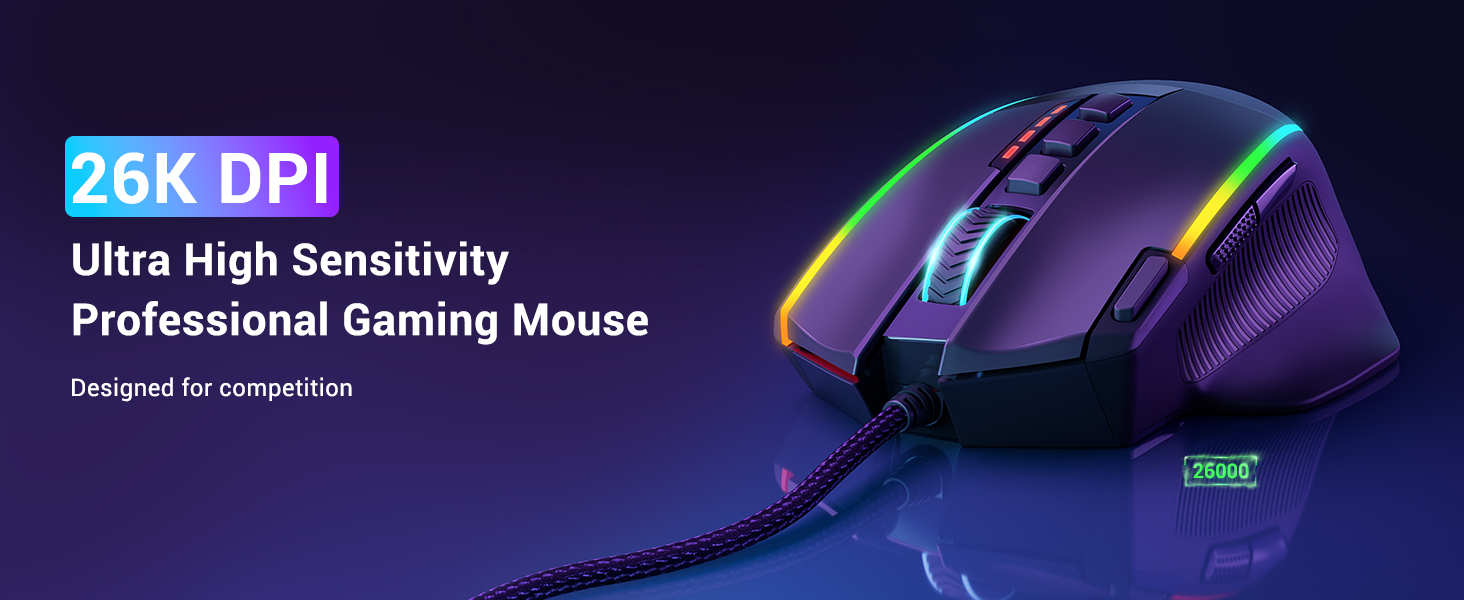 26000 DPI gaming mouse