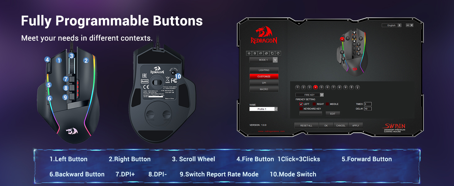 programmable gaming mouse 