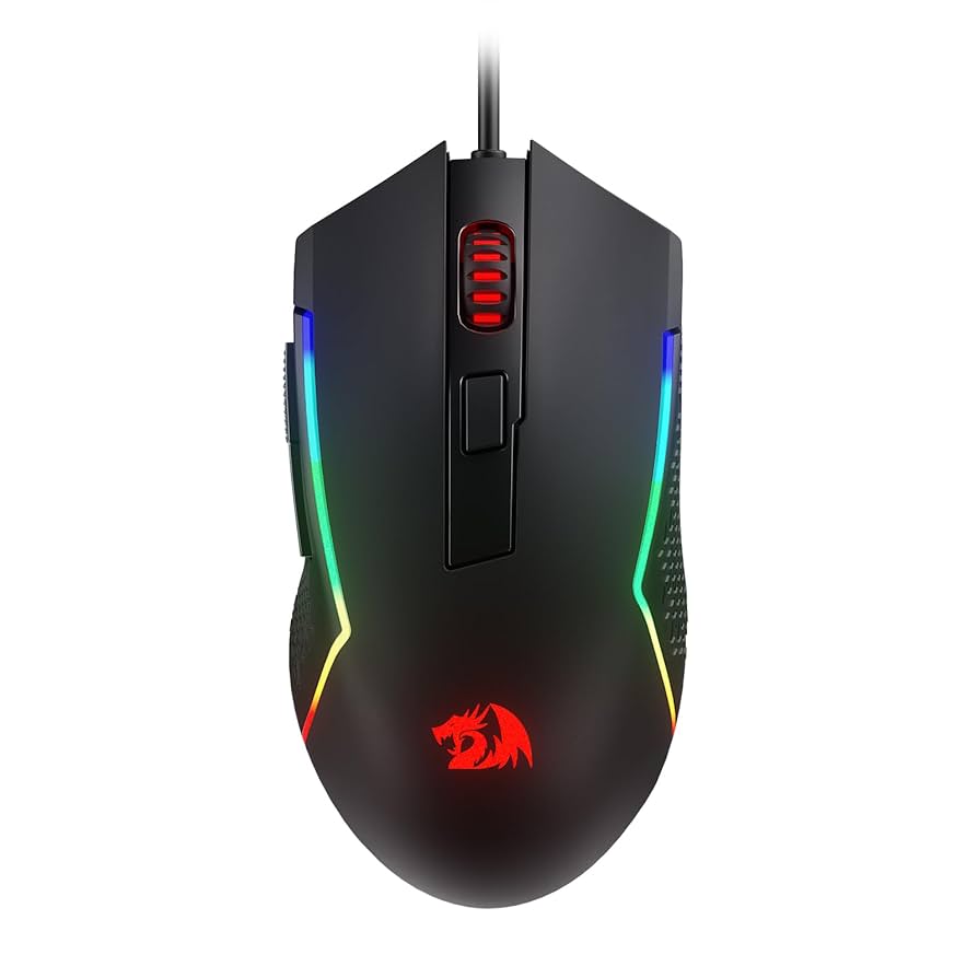 Redragon Trident Basic M616 RGB Gaming Mouse, 10000 DPI Wired Optical Mouse with 6 Programmable Buttons & 8 Backlit Modes, Software SupportsAdjustable True ColorDIY As Much As You Want