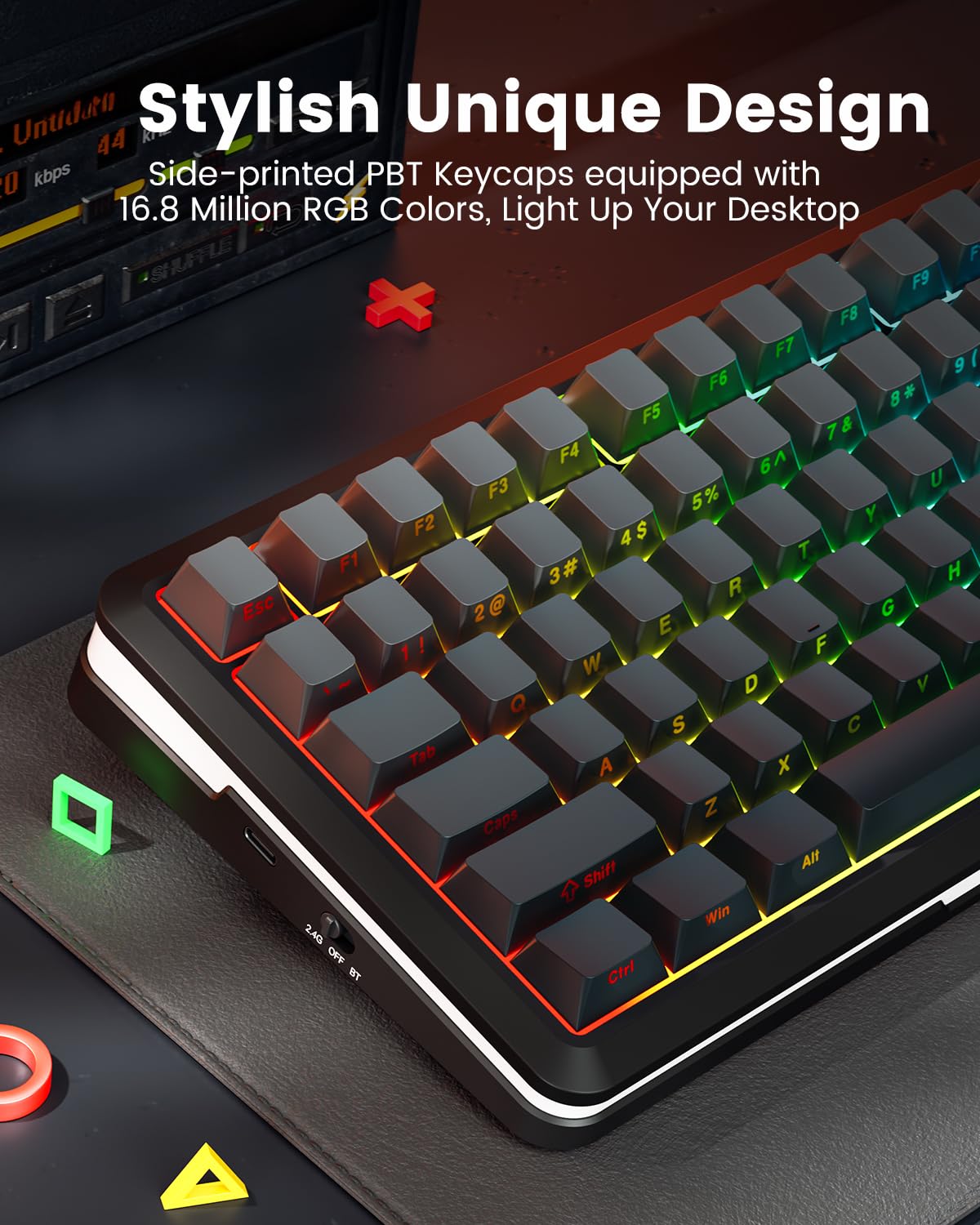 Redragon K708GG-Pro Wireless Mechanical Keyboard , Gasket RGB Gaming Keyboard with Screen & Knob, 3-Modes (Bluetooth/2.4G/Wired) Redragon K708GG-Pro Wireless Mechanical Keyboard , Gasket RGB Gaming Keyboard with Screen & Knob, 3-Modes (Bluetooth/2.4G/Wired)