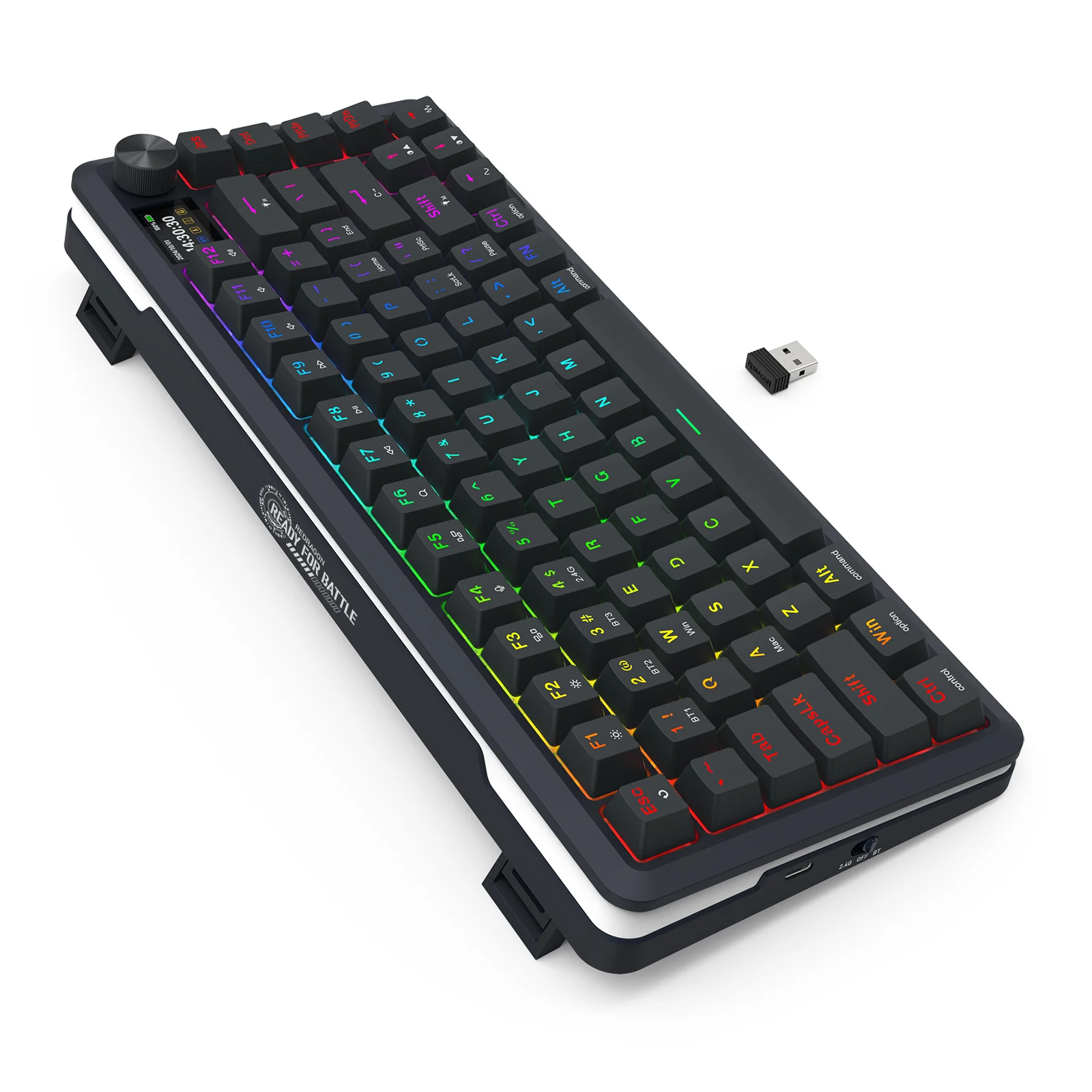 Redragon K708GG-Pro Wireless Mechanical Keyboard , Gasket RGB Gaming Keyboard with Screen & Knob, 3-Modes (Bluetooth/2.4G/Wired) Redragon K708GG-Pro Wireless Mechanical Keyboard , Gasket RGB Gaming Keyboard with Screen & Knob, 3-Modes (Bluetooth/2.4G/Wired)