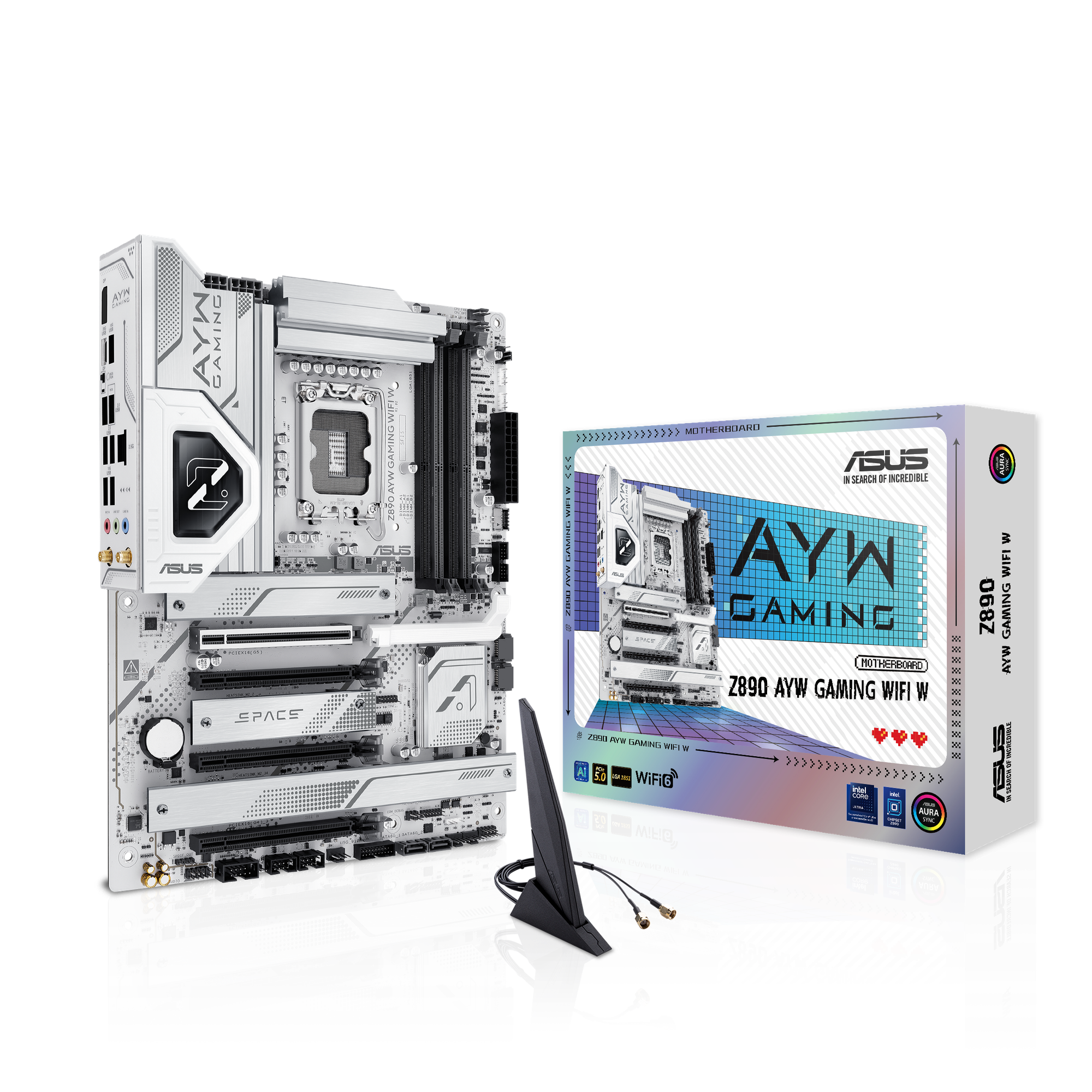 ASUS Z890 AYW Gaming WiFi W ATX Z890 Motherboard, Intel® Core™ Ultra Series 2 Ready, Advanced AI PC-