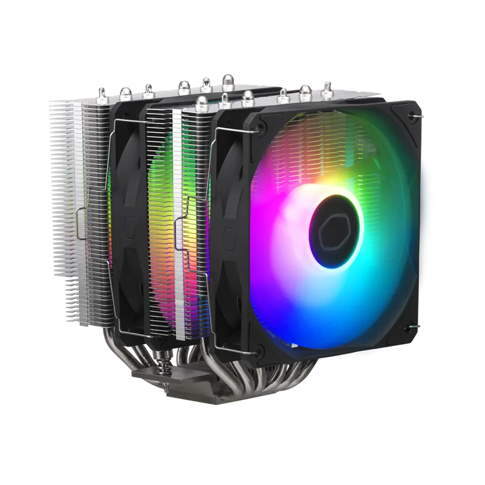 Cooler Master Hyper 620S Dual Tower CPU Air Cooler, ARGB Sync, 120mm PWM Fan, 6 Copper Direct Contact Heat Pipes,
