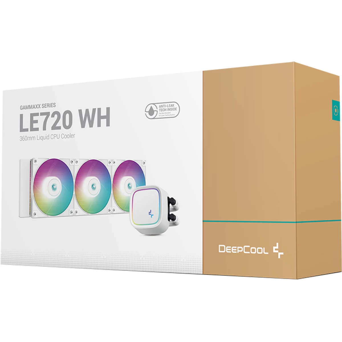 DeepCool LE720 Liquid Cooler 250W TDP AIO 360mm ARGB PWM Fan Copper Heatsink Aluminium Radiator Anti-LeakDeepCool LE720 all-in-one liquid coolerPOWERFUL HEAT DISSIPATIONNEW SERIES DESIGNHIGH-PERFORMANCE ARGB FANSANTI-LEAK TECHNOLOGY