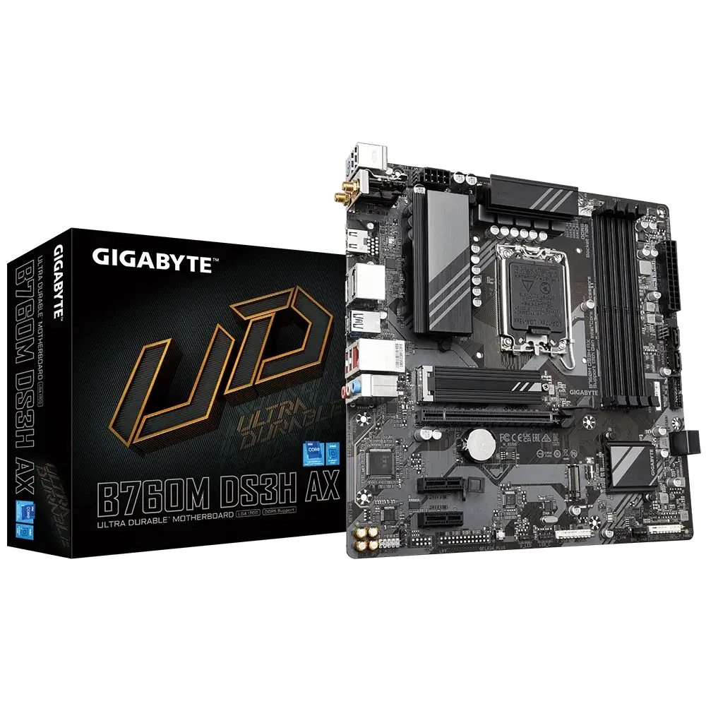 GIGABYTE B760M DS3H AX WIFI DDR4 Intel 13th 12th Series mATX Gaming MotherBoard