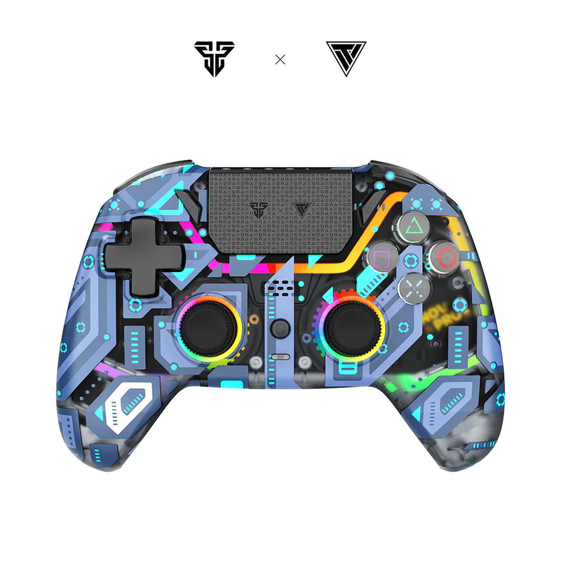 FANTECH NOVA PRO WIRELESS WGP14 V2 HALL EFFECT WITH COOL LIGHTS ATOMIC GAME CONTROLLER - BLUE