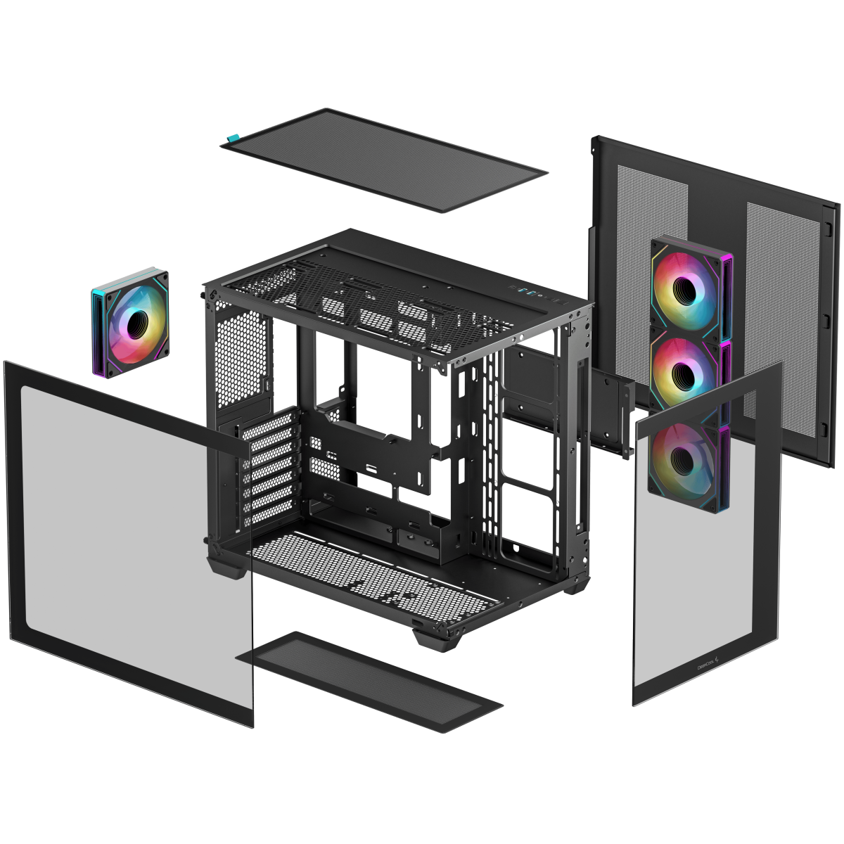 DeepCool CG530 4F Panoramic ATX Mid-Tower Case – black , Tempered Glass, 4x ARGB Fans,black DeepCool CG530 4F Panoramic ATX Mid-Tower Case – black , Tempered Glass, 4x ARGB Fans,black
