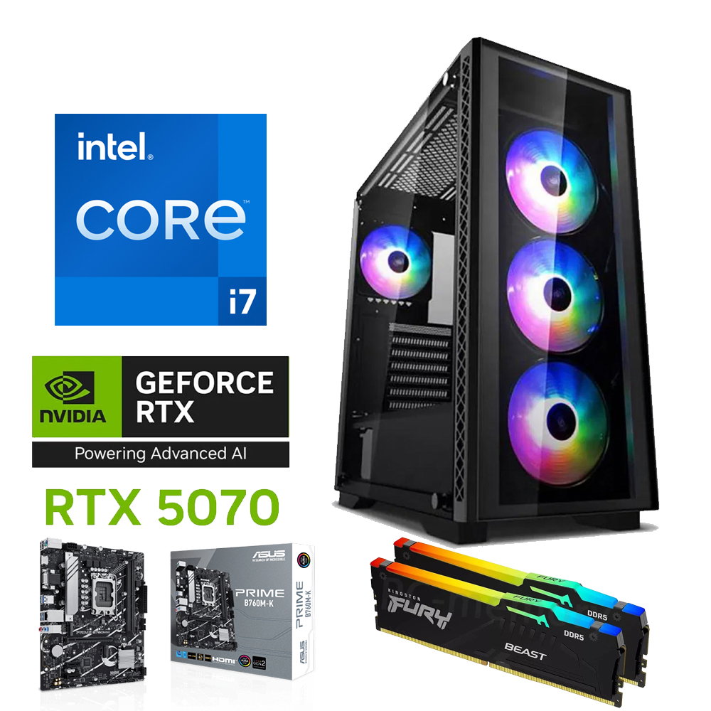 GAMING PC INTEL CORE I7-13700F // RTX™ 5070 12GB GDDR7 OC // 16GB RAM DDR5- Custom Build