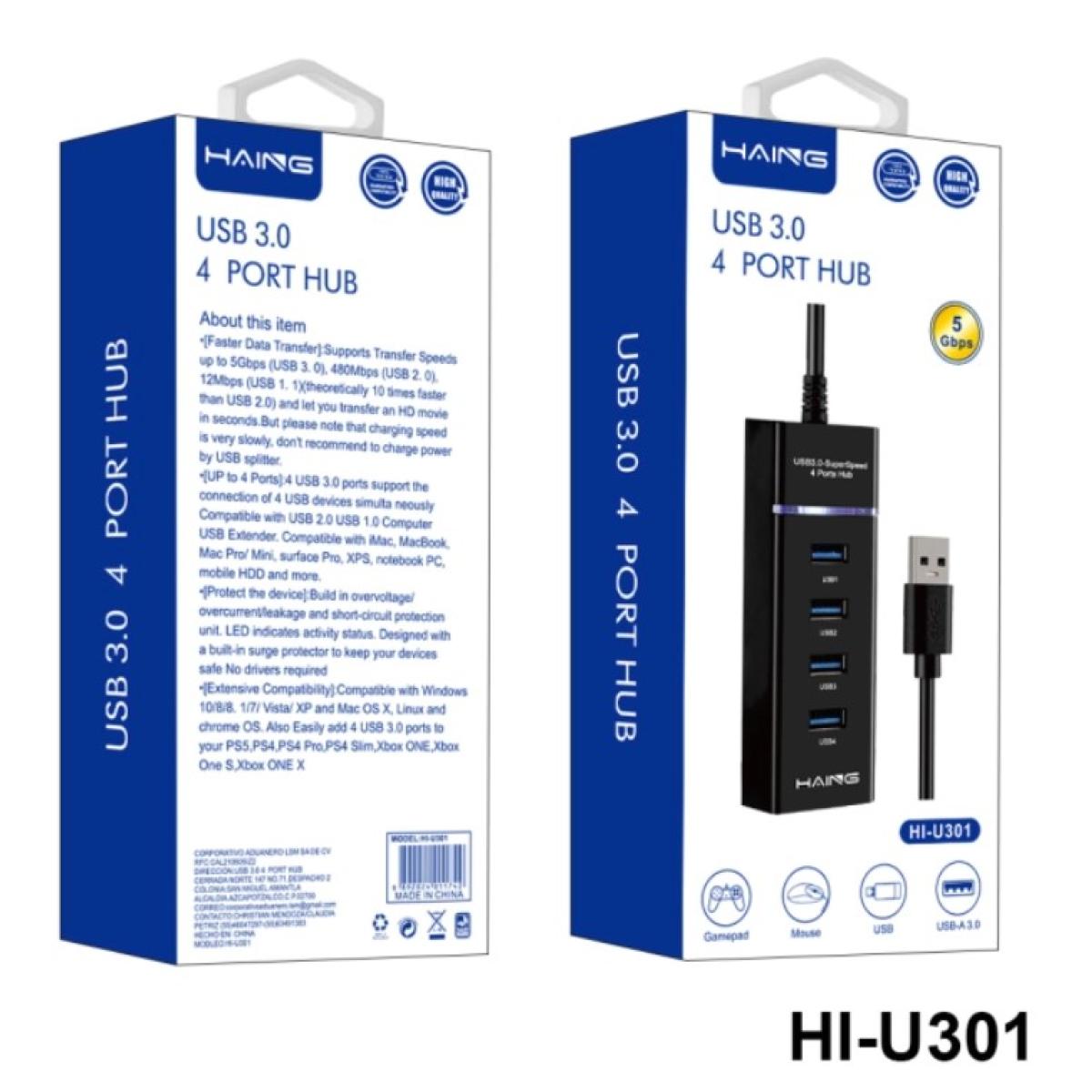 HAING HI-U301 USB 3.0 5Gbps HUB 4 Ports HAING HI-U301 USB 3.0 5Gbps HUB 4 Ports