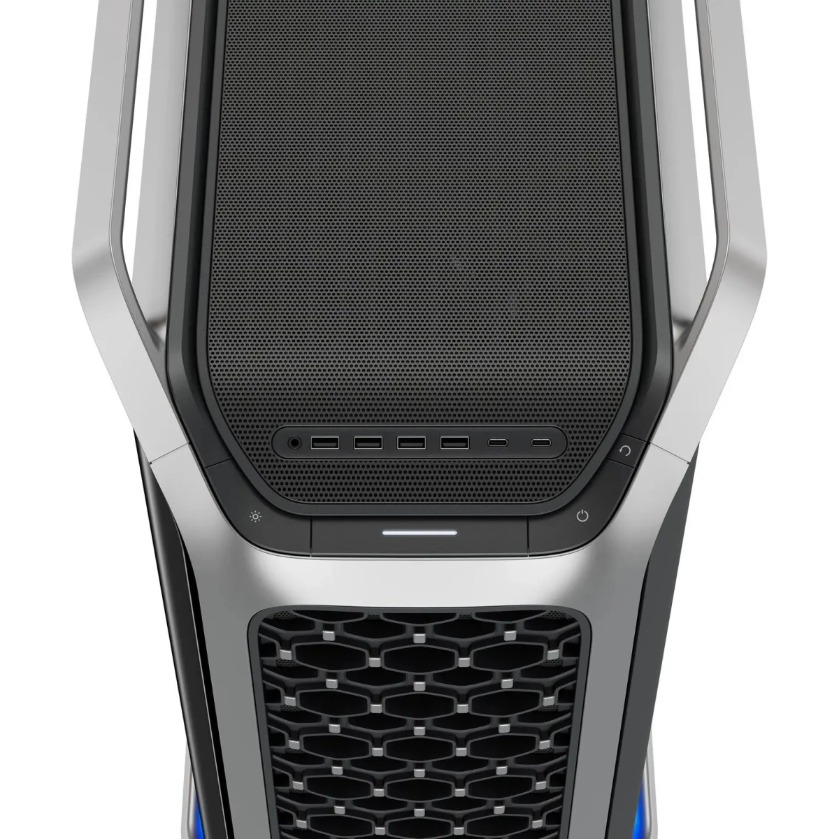 Cooler Master Cosmos Alpha Full Tower PC Case Free Form 2.0 Rotatable Layout,400mm GPUs 420mm Radiator Curved Aluminum Frame, Tempered Glass, Dual 200mm Fans, E-ATX Support Cooler Master Cosmos Alpha Full Tower PC Case Free Form 2.0 Rotatable Layout,400mm GPUs 420mm Radiator Curved Aluminum Frame, Tempered Glass, Dual 200mm Fans, E-ATX Support