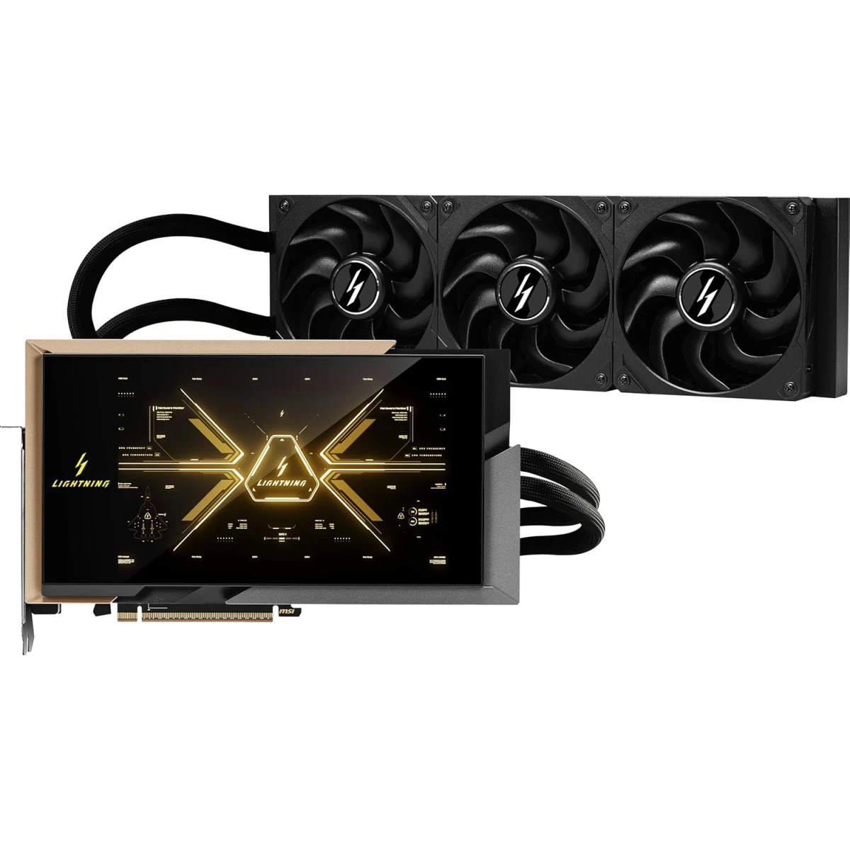 MSI GeForce RTX 5090 LIGHTNING Z Graphics Card, 32GB GDDR7 512-Bit Memory, 2730 MHz Boost Clock, Hybrid-fin Radiator, 28 Gbps Memory Speed, PCI Express Gen 5 MSI GeForce RTX 5090 LIGHTNING Z Graphics Card, 32GB GDDR7 512-Bit Memory, 2730 MHz Boost Clock, Hybrid-fin Radiator, 28 Gbps Memory Speed, PCI Express Gen 5