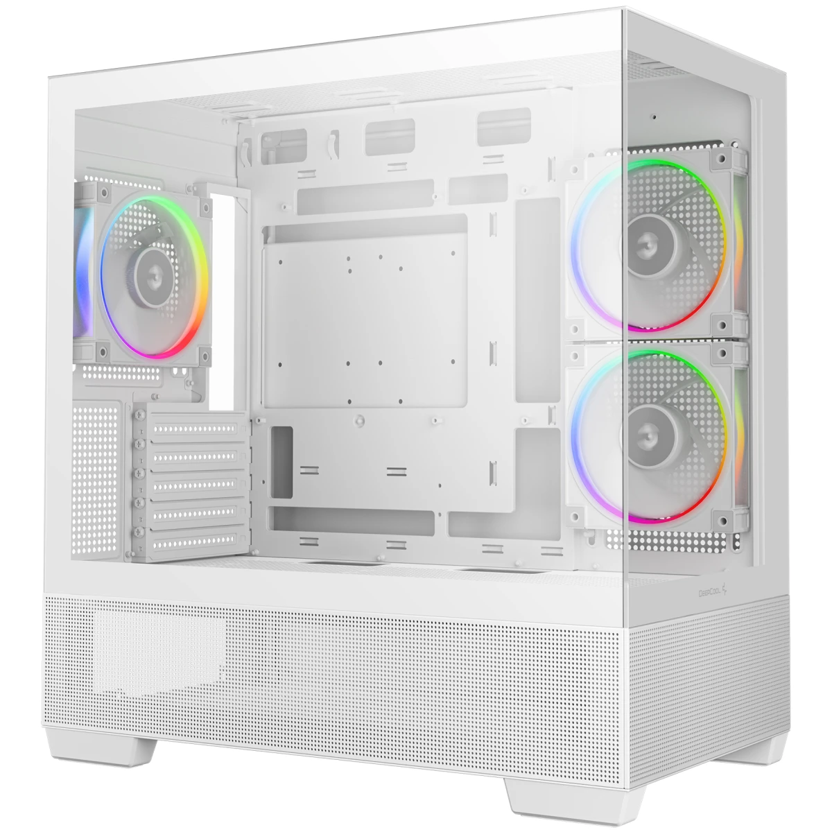 DeepCool CG380 3F Panoramic ATX Mid-Tower Case 3x Pre Installed ARGB Fans , Support Back Connectors & Up to 360mm +240mm Radiators, Front 2x USB3.0 1x USB C , White DeepCool CG380 3F Panoramic ATX Mid-Tower Case 3x Pre Installed ARGB Fans , Support Back Connectors & Up to 360mm +240mm Radiators, Front 2x USB3.0 1x USB C , White