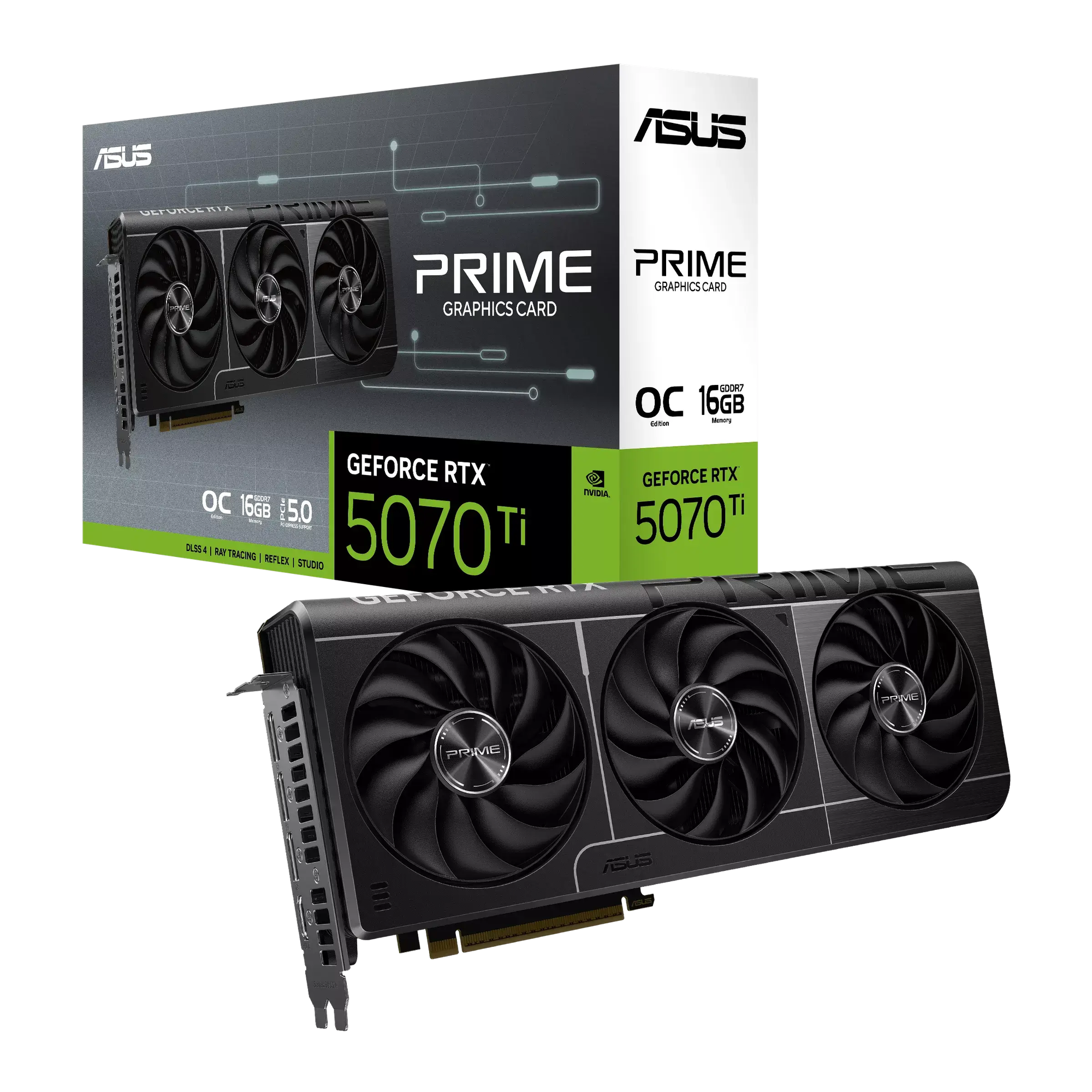 ASUS Prime GeForce RTX 5070 Ti OC Edition 16GB GDDR7 256-Bit Memory Graphics Card, 16GB GDDR7 256-Bit Memory , 8960 CUDA Cores, PCI Express 5.0