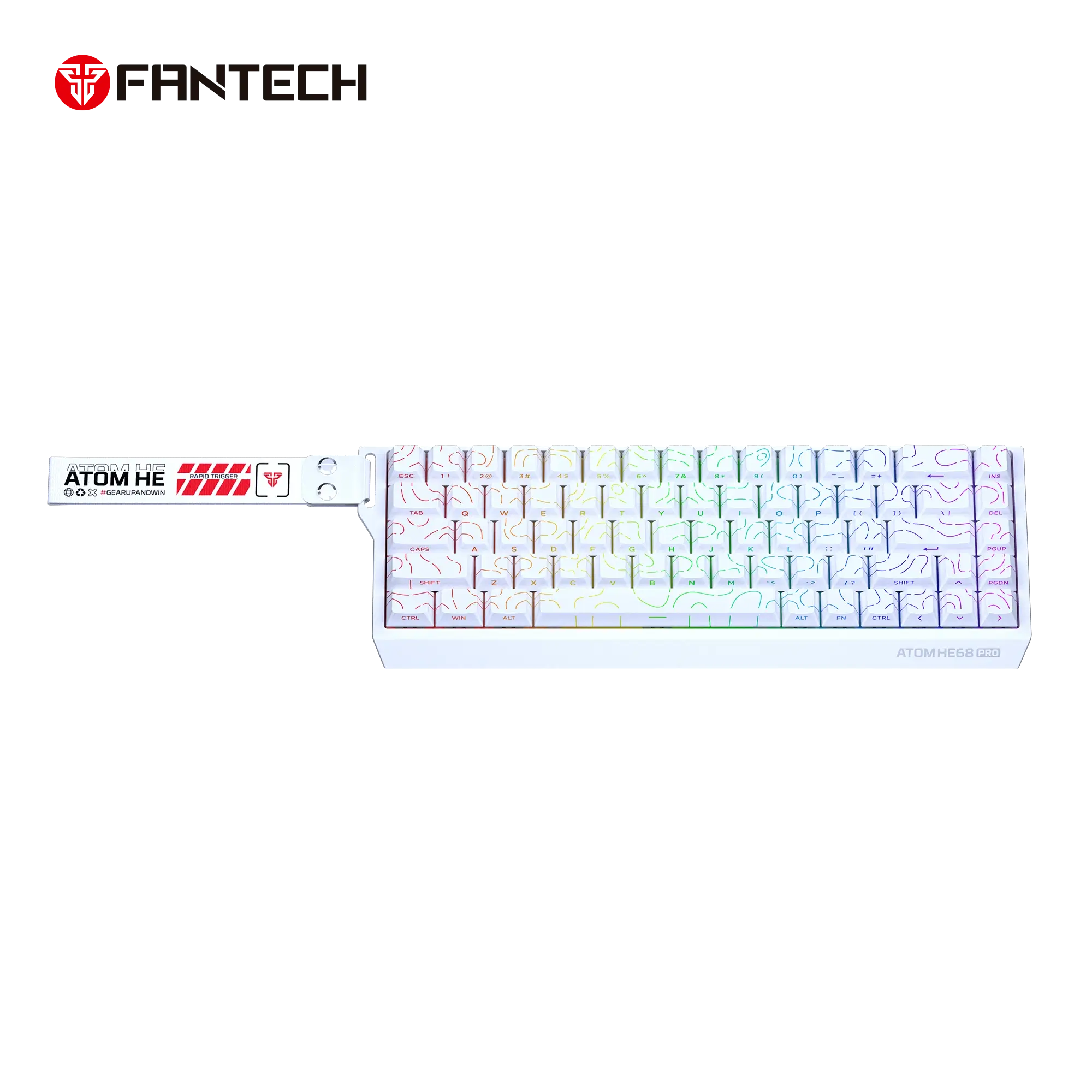 FANTECH MK922 ATOM HE68 PRO Wireless Magnetic Gaming Keyboard-White