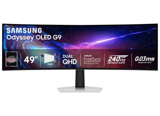 SAMSUNG 49” Odyssey G9 G932 OLED Curved 1800R Dual QHD 240Hz 0.03ms HDR10+ HDMI 2.1 AMD FreeSync Premium Pro , White