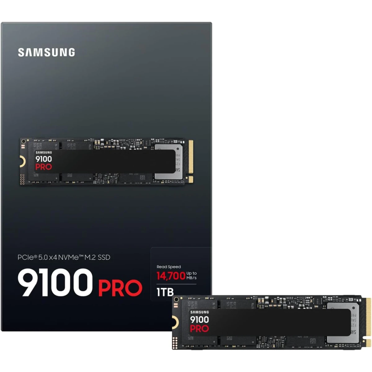 Samsung 9100 PRO 1TB Internal SSD , PCIe 5.0 x4, NVMe 2.0, up to 14,800 SSD, Compatible with PC and Playstation 5 Samsung 9100 PRO 1TB Internal SSD , PCIe 5.0 x4, NVMe 2.0, up to 14,800 SSD, Compatible with PC and Playstation 5