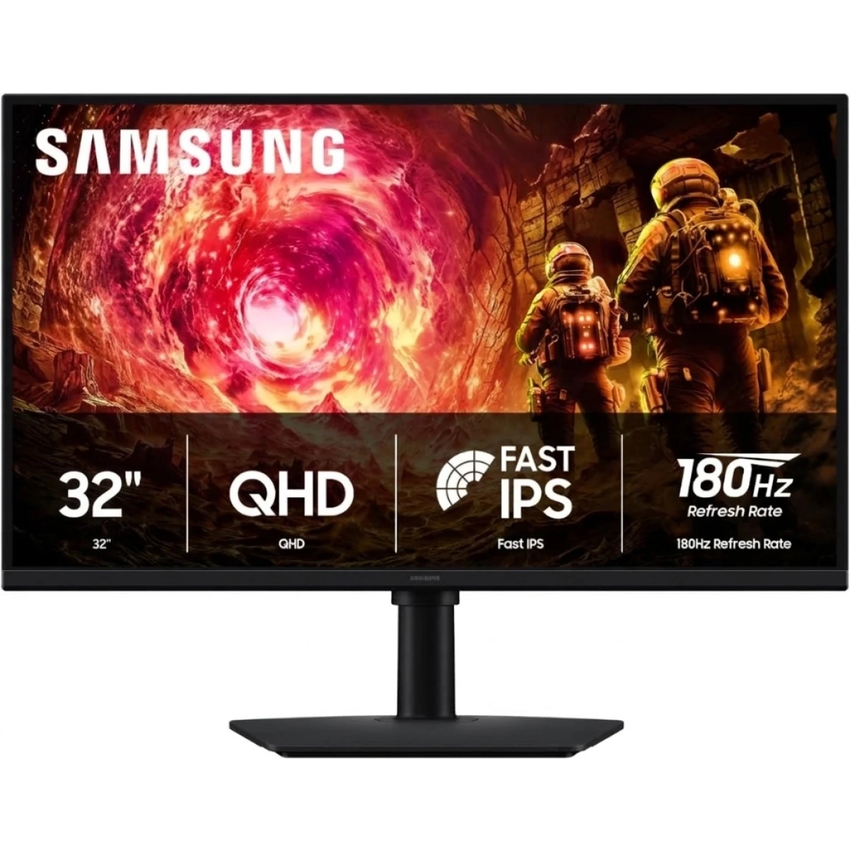 Samsung 32” Odyssey G5 G50F QHD 2K 180Hz Refresh Rate, Fast IPS Panel, HDR10, NVIDIA G-Sync Compatible, 1ms Response Time (GtG), AMD FreeSync™, Adjustable Stand