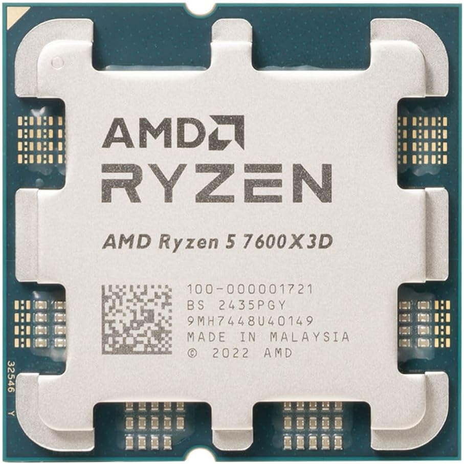 AMD RYZEN 5 7600X3D Raphael AM5 4.1GHZ 6-CORE Boxed Processor-TryAMD Ryzen 5 7600X3D Raphael AM5 Boxed Processor - Heatsink Not Included