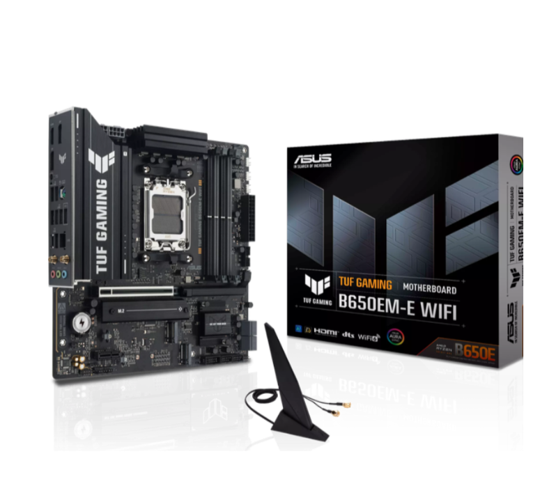 ASUS TUF Gaming B650EM-E WiFi AMD mATX Motherboard, DDR5, PCIe 5.0,Three M.2 Slots, WiFi 6, 2.5Gb Ethernet