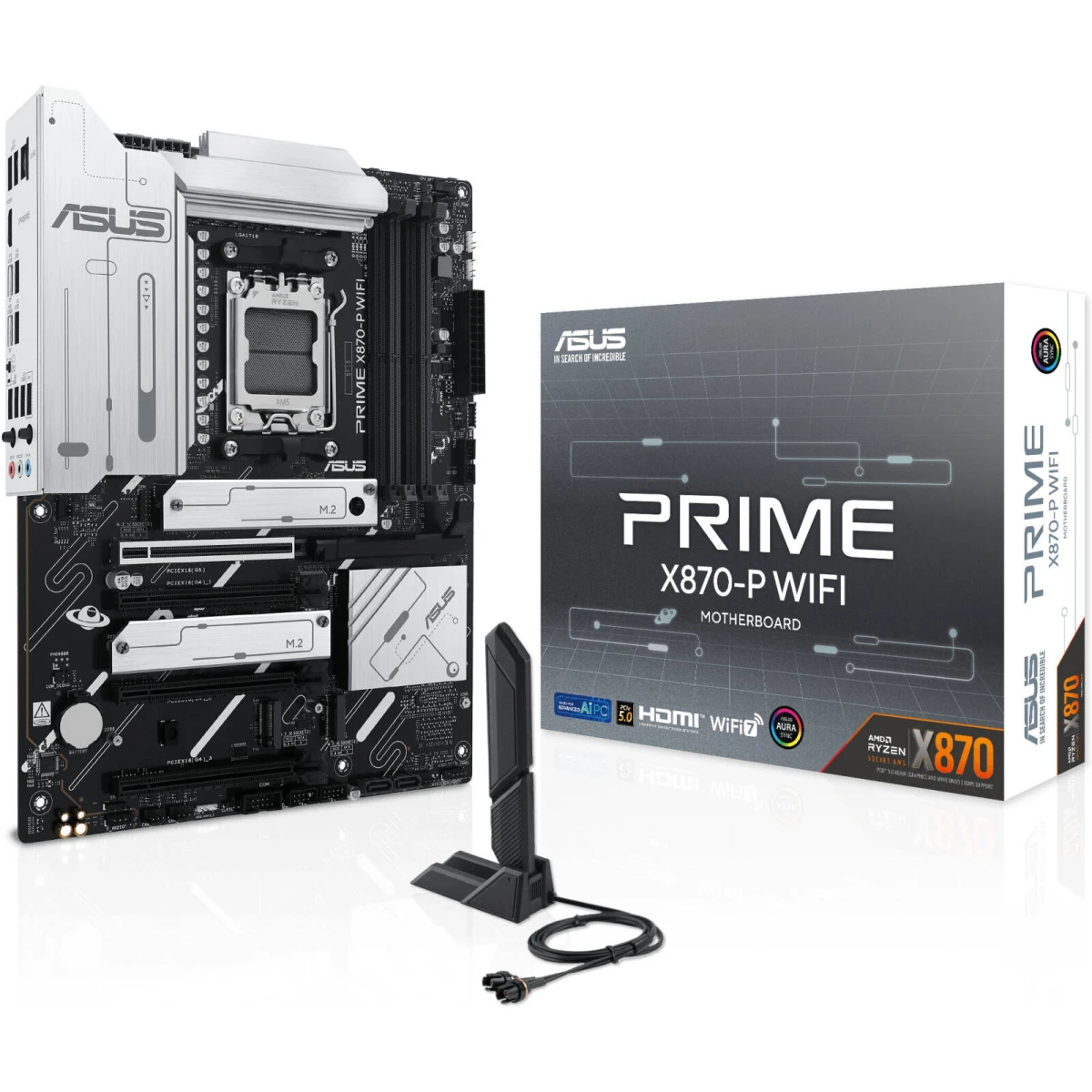 ASUS Prime X870-P WIFI 7 AMD X870 AM5 ATX 4x M.2 Slots DDR5 USB 3.2 Gen 2x2 Type-C® USB4® Header