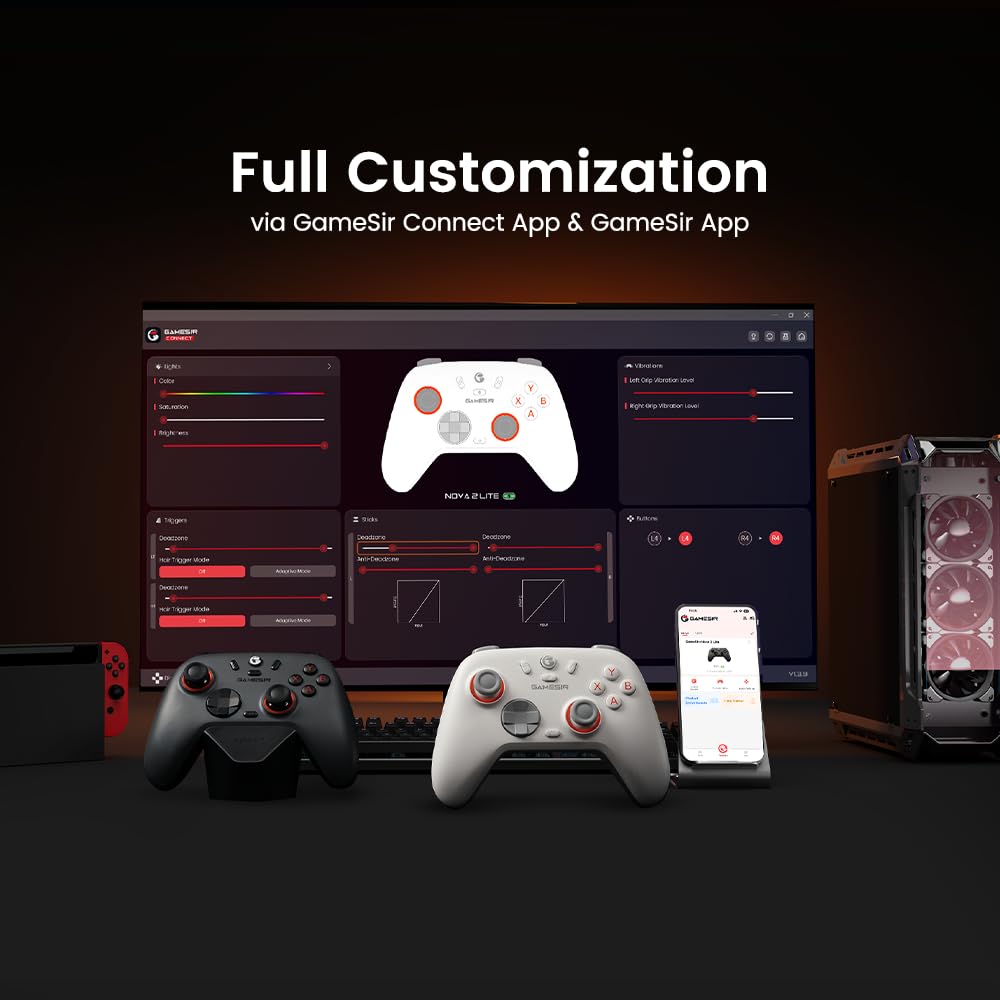 GameSir Nova Lite 2 Wireless PC Controller with Hall Effect Joysticks & Triggers, 2.4G & Wired 1000Hz Polling Rate, Remappable Buttons GameSir Nova Lite 2 Wireless PC Controller with Hall Effect Joysticks & Triggers, 2.4G & Wired 1000Hz Polling Rate, Remappable Buttons