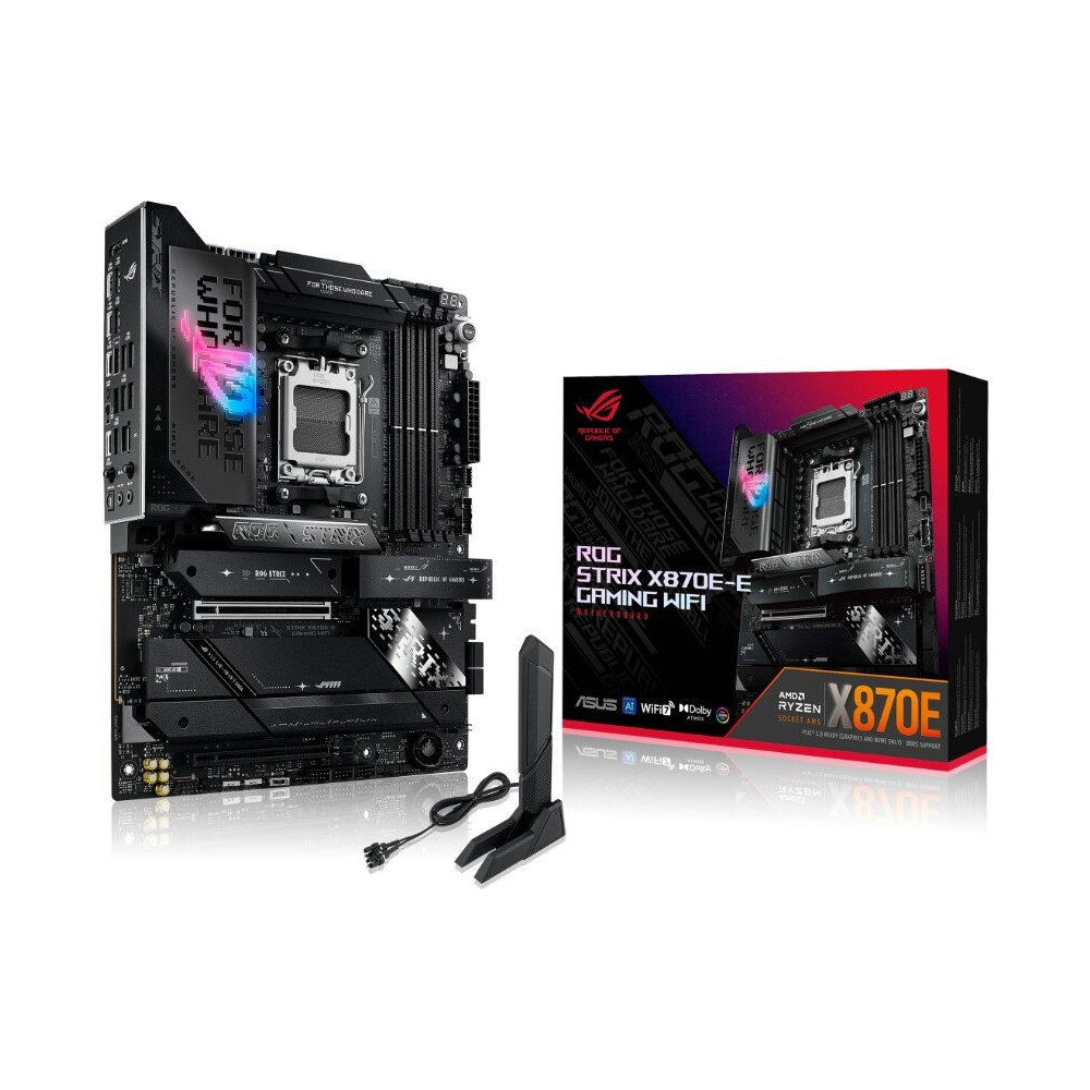ASUS ROG Strix X870E-E Gaming WiFi AMD AM5 X870 ATX Motherboard 18+2+2 Power Stages, Dynamic OC Switcher, Core Flex, DDR5 AEMP, WiFi 7