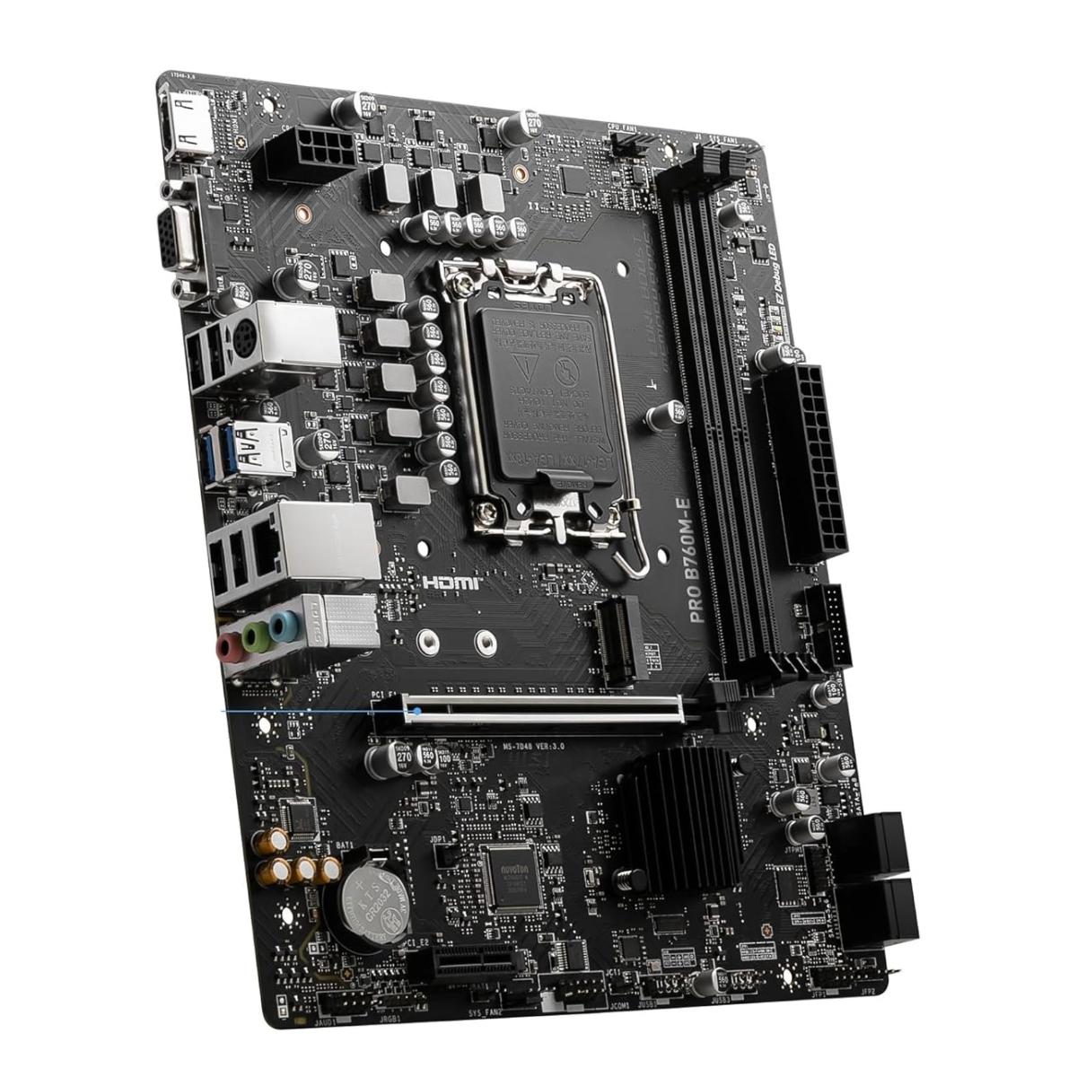 MSI PRO B760M-E, Intel Series, LGA 1700/DDR5/PCIe 4.0/1xM.2 - mATX Gaming MotherBoard MSI PRO B760M-E, Intel Series, LGA 1700/DDR5/PCIe 4.0/1xM.2 - mATX Gaming MotherBoard