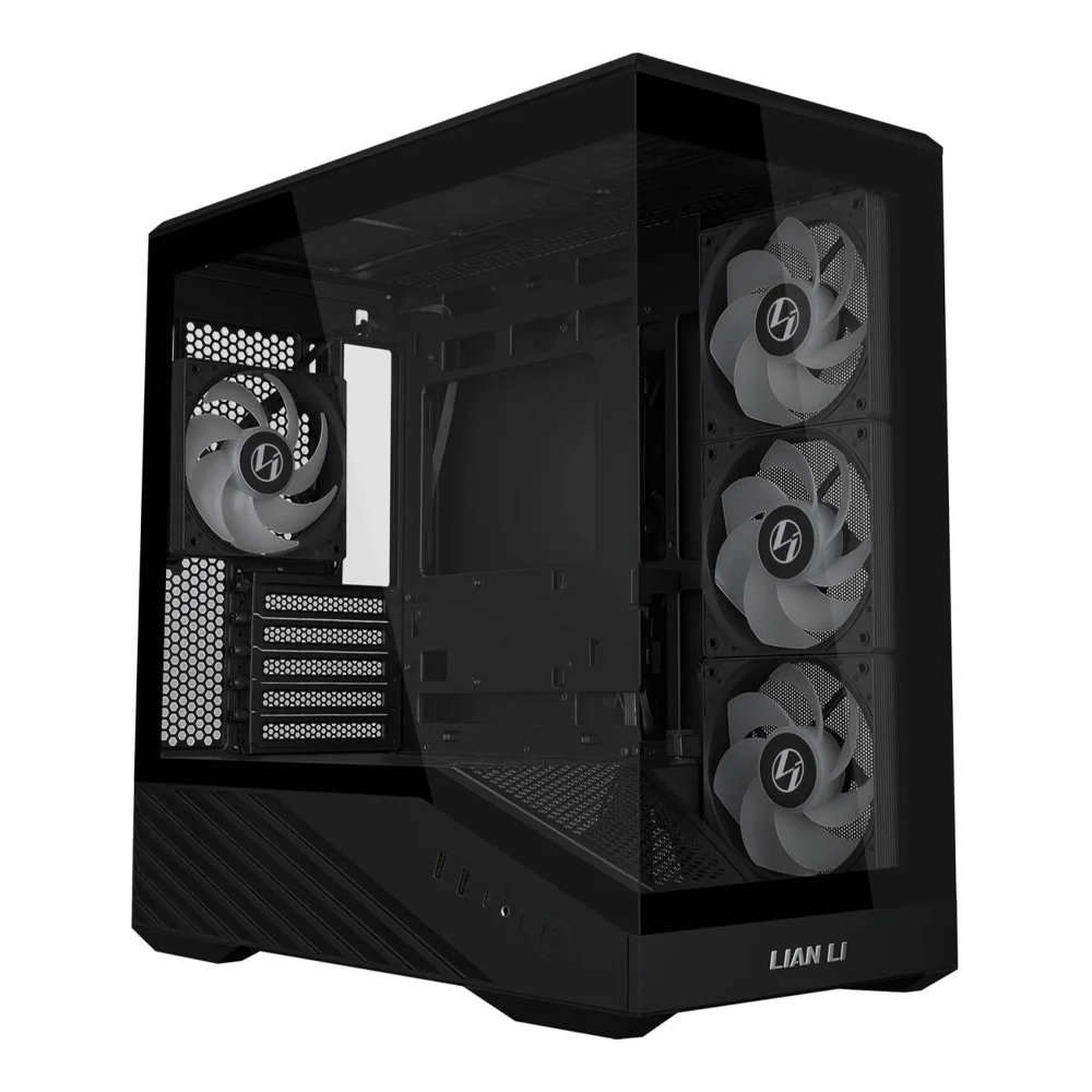 Lian Li V100-ATX Mid-Tower PC Case-Black-V100RX | 4 x 120mm ARGB PWM Fans Pre-Installed, LED RGB Strip, Platform with Tempered Glass Lian Li V100-ATX Mid-Tower PC Case-Black-V100RX | 4 x 120mm ARGB PWM Fans Pre-Installed, LED RGB Strip, Platform with Tempered Glass