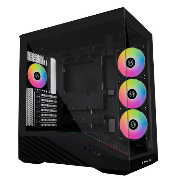 Lian Li V100-ATX Mid-Tower PC Case-Black-V100RX | 4 x 120mm ARGB PWM Fans Pre-Installed, LED RGB Strip, Platform with Tempered Glass Lian Li V100-ATX Mid-Tower PC Case-Black-V100RX | 4 x 120mm ARGB PWM Fans Pre-Installed, LED RGB Strip, Platform with Tempered Glass