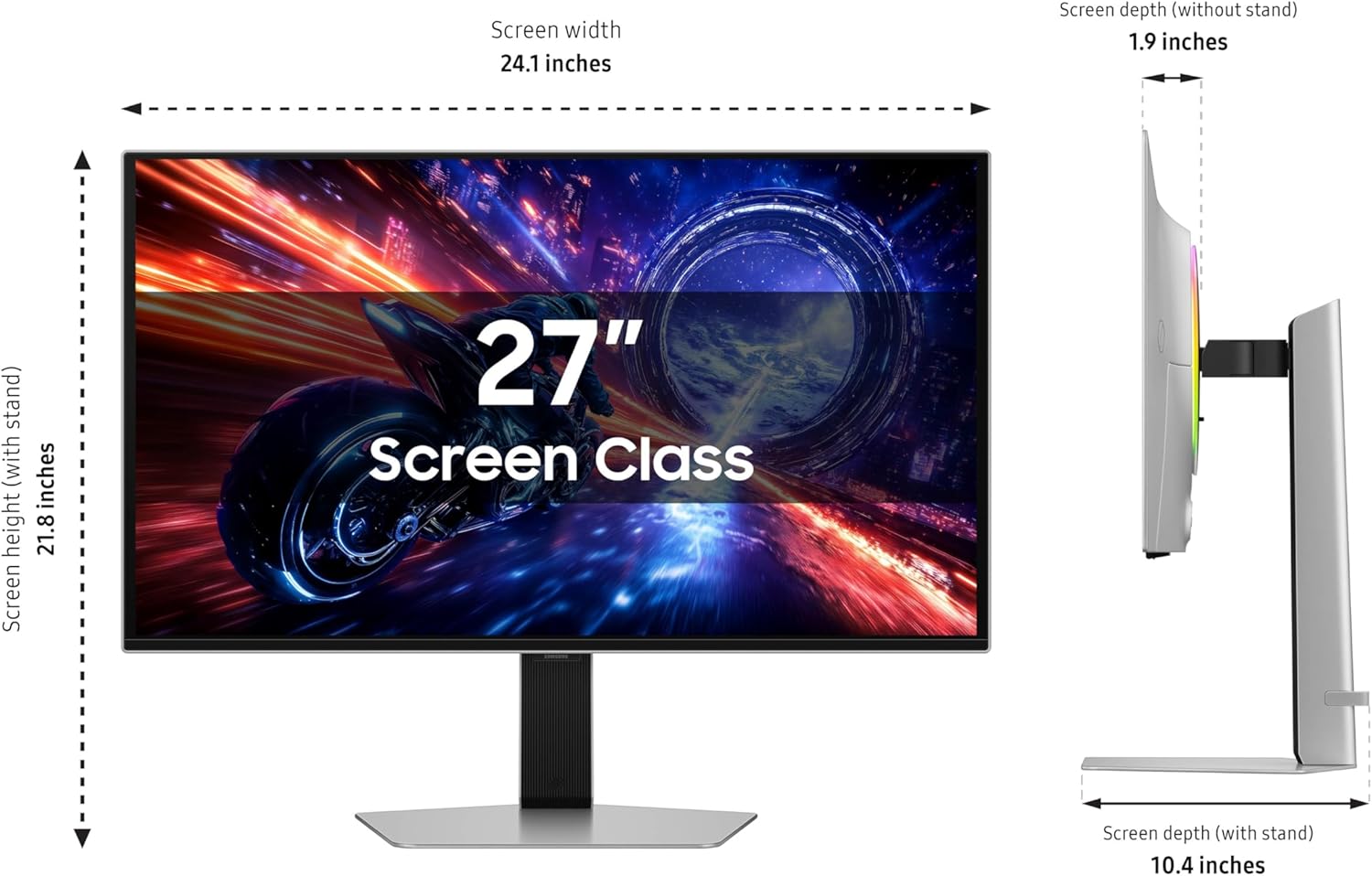 Samsung 27” Odyssey OLED G6 (G60SF) QHD QD-OLED Gaming Monitor | 500Hz Refresh Rate, 0.03ms (GtG) Response Time, G-Sync Compatible Samsung 27” Odyssey OLED G6 (G60SF) QHD QD-OLED Gaming Monitor | 500Hz Refresh Rate, 0.03ms (GtG) Response Time, G-Sync Compatible