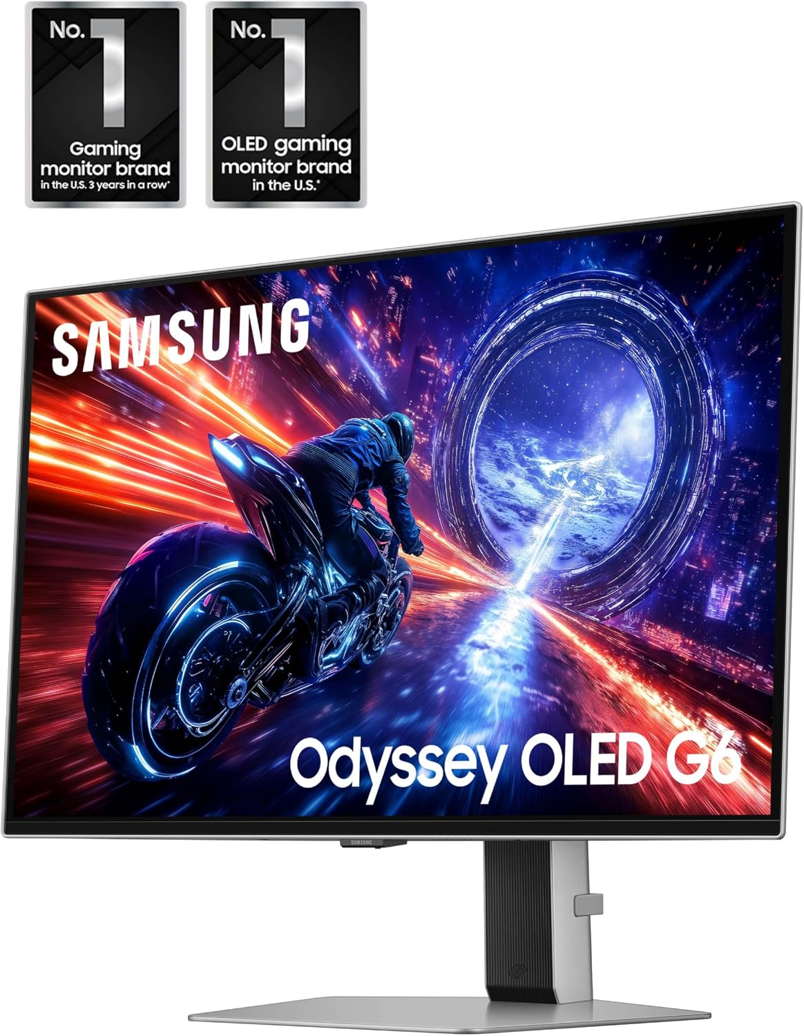 Samsung 27” Odyssey OLED G6 (G60SF) QHD QD-OLED Gaming Monitor | 500Hz Refresh Rate, 0.03ms (GtG) Response Time, G-Sync Compatible Samsung 27” Odyssey OLED G6 (G60SF) QHD QD-OLED Gaming Monitor | 500Hz Refresh Rate, 0.03ms (GtG) Response Time, G-Sync Compatible