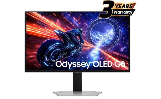 Samsung 27” Odyssey OLED G6 (G60SF) QHD QD-OLED Gaming Monitor | 500Hz Refresh Rate, 0.03ms (GtG) Response Time, G-Sync Compatible