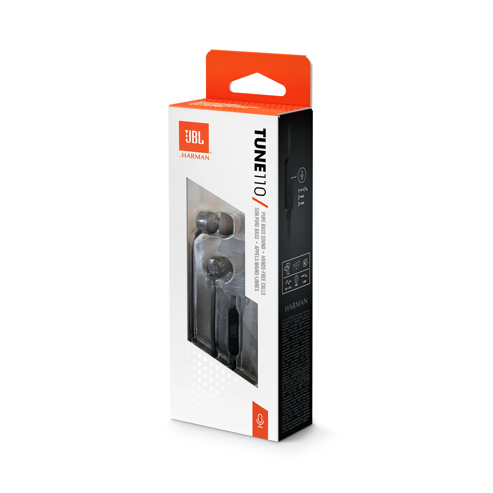 JBL Tune 110 Wired In-Ear Headphones, Deep and Powerful Pure Bass Sound, 1-Button Remote/Mic, Tangle-Free Flat CableBass that Rocks, and Ready to Roll.