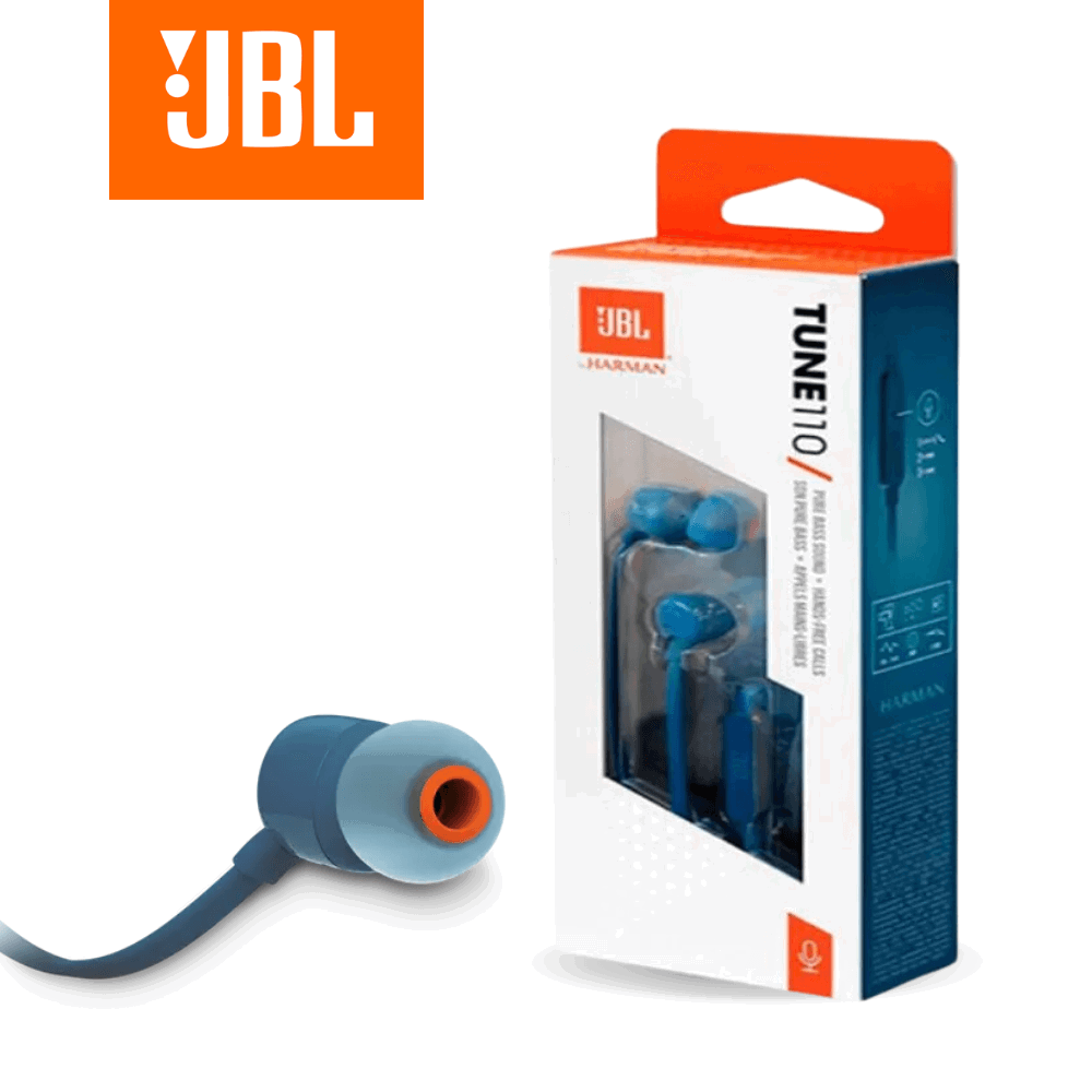 JBL Tune 110 Wired In-Ear Headphones, Deep and Powerful Pure Bass Sound, 1-Button Remote/Mic, Tangle-Free Flat CableBass that Rocks, and Ready to Roll. JBL Tune 110 Wired In-Ear Headphones, Deep and Powerful Pure Bass Sound, 1-Button Remote/Mic, Tangle-Free Flat CableBass that Rocks, and Ready to Roll.
