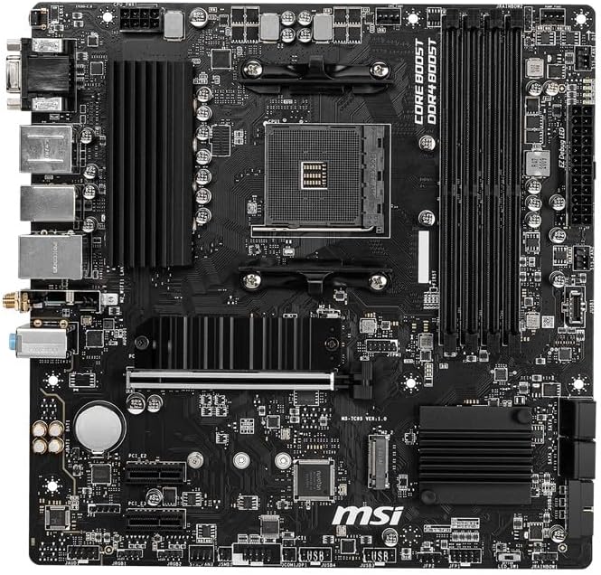MSI B550M PRO-VDH WiFi ProSeries Motherboard (AMD Ryzen 5000, AM4, DDR4, PCIe 4.0, SATA 6Gb/s, M.2, USB 3.2 Gen 1, Wi-Fi, Bluetooth MSI B550M PRO-VDH WiFi ProSeries Motherboard (AMD Ryzen 5000, AM4, DDR4, PCIe 4.0, SATA 6Gb/s, M.2, USB 3.2 Gen 1, Wi-Fi, Bluetooth
