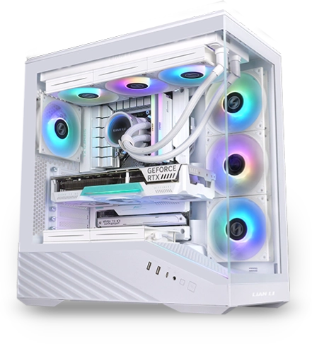 Lian Li V100-ATX Mid-Tower PC Case-Black-V100RX | 4 x 120mm ARGB PWM Fans Pre-Installed, LED RGB Strip, Platform with Tempered Glass -