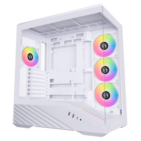 Lian Li V100-ATX Mid-Tower PC Case-Black-V100RX | 4 x 120mm ARGB PWM Fans Pre-Installed, LED RGB Strip, Platform with Tempered Glass - Lian Li V100-ATX Mid-Tower PC Case-Black-V100RX | 4 x 120mm ARGB PWM Fans Pre-Installed, LED RGB Strip, Platform with Tempered Glass -
