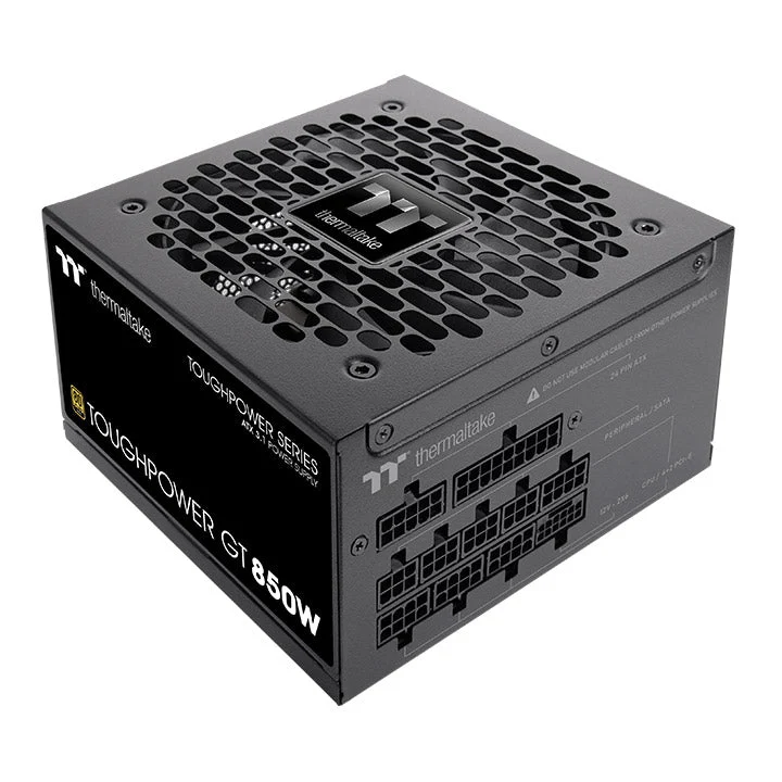 Thermaltake Toughpower GT 850W ATX 3.1 Standard Power Supply; 80 Plus Gold Efficiency; Smart Zero Fan Thermaltake Toughpower GT 850W ATX 3.1 Standard Power Supply; 80 Plus Gold Efficiency; Smart Zero Fan