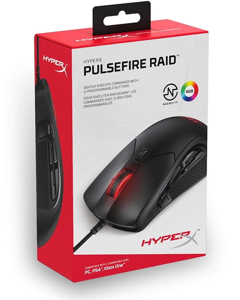 Hypertech Mouse Red HyperX Pulsefire Raid RGB Wired Optical Gaming Mouse