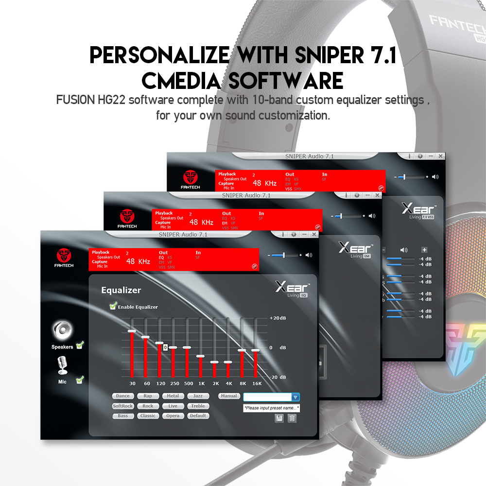 FANTECH Fusion HG22 Virtual 7.1 Surround Gaming Headset