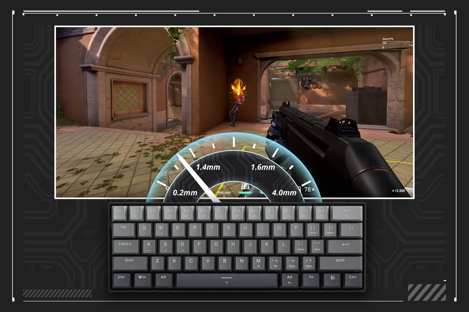 Redragon K617 Gaming Keyboard Demonstrating Rapid Trigger Response in FPS Game, Highlighting Precision and Speed