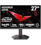 KOORUI 27 Inch 4K Gaming Monitor, Dual Mode(UHD 160Hz / FHD 320Hz), Fast IPS 2160p PC Monitor, 95...